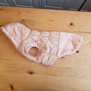 NEW -  XXXL Chic Dog Jacket with lace/ fur/ pink and peach ! 5129